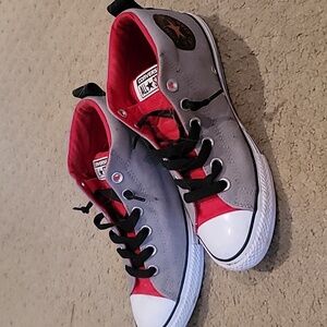 Old school chuck taylor converse, Red and gray, boys size 6